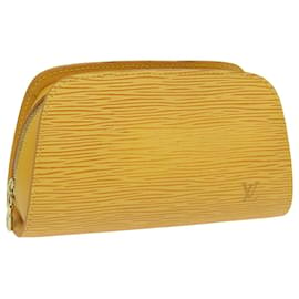 Louis Vuitton-LOUIS VUITTON Epi Dauphine PM Pouch Yellow M48449 LV Auth 63917-Yellow