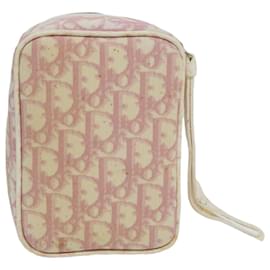 Christian Dior-Christian Dior Trotter Canvas Pouch Pink Auth ai693-Pink
