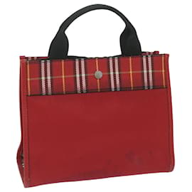 Burberry-BURBERRY Nova Check Hand Bag Nylon Red Auth ep2927-Red