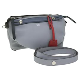 Fendi-FENDI By The Way Sac à Bandoulière Cuir Gris Auth 61939-Marron