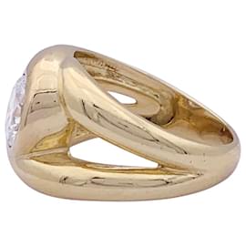 inconnue-Yellow gold intertwined ring set with a diamond.-Other