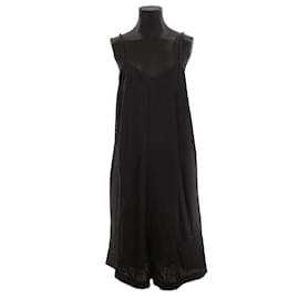 Anine Bing-vestido de algodón-Negro