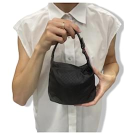 Gucci-Mikro-Handtasche, Modell „Hobo“ mit Gucci-Monogramm.-Schwarz,Monogramm
