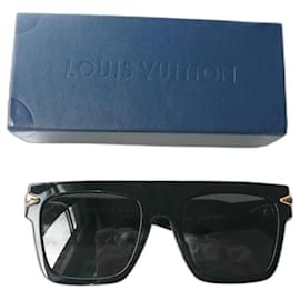Louis Vuitton-Óculos de sol quadrado LOUIS VUITTON LV Malletage ESGOTADO-Preto
