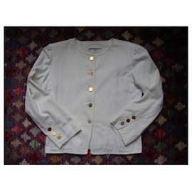 Yves Saint Laurent-YSL short jacket with gold buttons-White