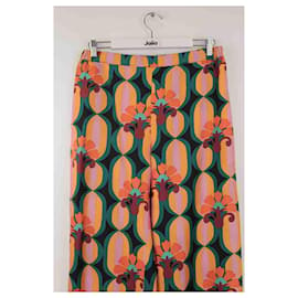 Autre Marque-Pantalon large en soie-Multicolore