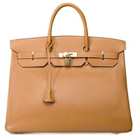 Hermès-HERMES BIRKIN BAG 40 in Golden Leather - 101738-Golden