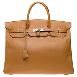 Hermès-HERMES BIRKIN BAG 40 in Golden Leather - 101738-Golden