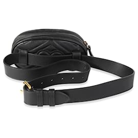 Gucci-Gucci Black Matelassé Leather GG Marmont Belt Bag 95/38-Black