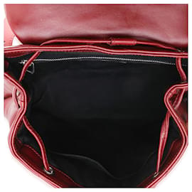 Saint Laurent-Saint Laurent Burgundy Matelassé Y Leather Small Loulou Backpack-Dark red