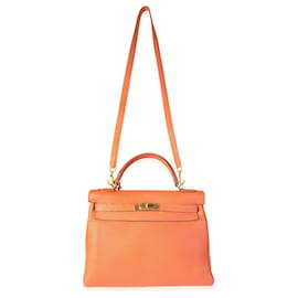 Hermès-Hermes Orange Togo Retourne Kelly 32 GHW-Arancione