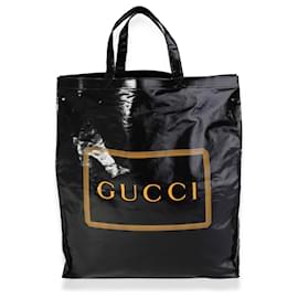 Gucci-Bolsa Montecarlo em lona revestida em preto e ouro Gucci-Outro
