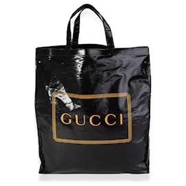 Gucci-Gucci Cabas Montecarlo en toile enduite noire et dorée-Autre