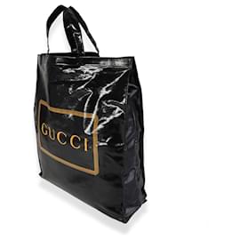 Gucci-Gucci Bolso tote Montecarlo de lona revestida en negro y dorado-Otro