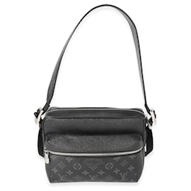 Louis Vuitton-Louis Vuitton Black Taigarama & Monogram Eclipse Canvas Outdoor Messenger-Schwarz,Grau