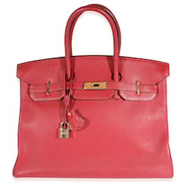 Hermès-Hermès Rouge Grenat Clémence Birkin 35 GHW-Rouge