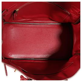 Hermès-Hermes Rouge Granat Clemence Birkin 35 GHW-Rosso