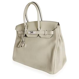 Hermès-Hermes Sauge Clemence Birkin 35 PHW-Grün,Grau