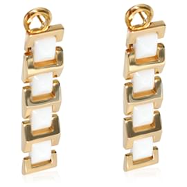 Versace-Versace Boucles d'oreilles pendantes pyramide en céramique blanche 18K or jaune-Autre