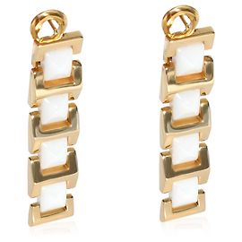 Versace White Ceramic Pyramid Drop  Earrings in 18k yellow gold Other