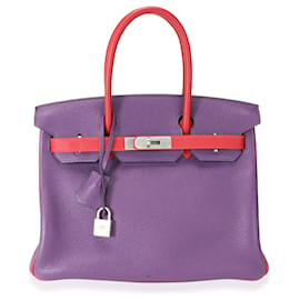 Hermès-Hermes Hss Anemone & Rouge Casaque Clemence Birkin 30 Bphw-Rot,Lila