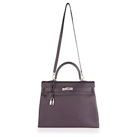 Hermès-Hermès Raisin Togo Kelly Retourne 35 PHW-Lila