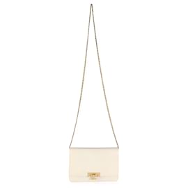 Chanel-Chanel Gold Metallic Lizard Golden Class Geldbörse an Kette-Beige