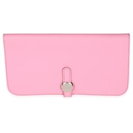 Hermès-Hermès 5P Pink Togo Dogon Recto Verso Wallet PHW-Pink