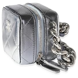 Chanel-Chanel Metallic Lambskin Quilted Coco Punk Clutch With Chain-Metallic