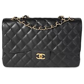 Chanel-Sac Chanel Jumbo Classic à rabat matelassé noir Caviar-Noir