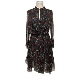 Robe Zadig & Voltaire Deluxe en soie noire Noir Multicolore