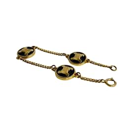 Céline-Triomphe Logo Chain Bracelet-Black