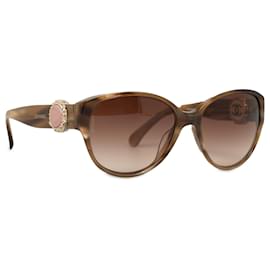Chanel-Chanel Brown Square Tinted Sunglasses-Brown