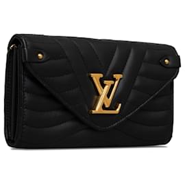 Louis Vuitton-Louis Vuitton Black New Wave Long Wallet-Black