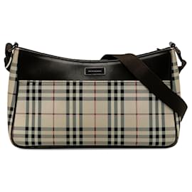 Burberry-Burberry Brown House Check Crossbody Bag-Brown,Other,Dark brown