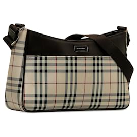Burberry-Burberry Brown House Check Crossbody Bag-Brown,Other,Dark brown