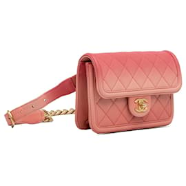 Chanel-Chanel Pink Caviar Sunset On The Sea Flap Belt Bag-Pink