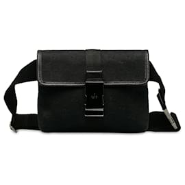 Gucci-Gucci Black GG Canvas Belt Bag-Black
