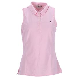 Tommy Hilfiger Polo ajustado sin mangas de algodón elástico para mujer Rosa