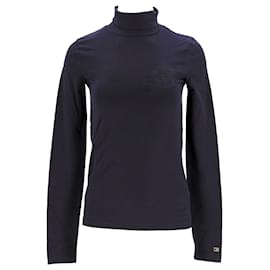 Tommy Hilfiger-Womens Tommy Icons Long Sleeve Slim T Shirt-Navy blue