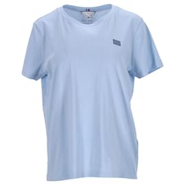 Tommy Hilfiger-Womens Vegetable Dye Relaxed Fit Flag T Shirt-Blue,Light blue