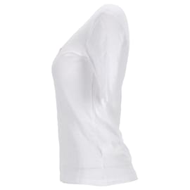 Tommy Hilfiger-Damen-T-Shirt mit Stehkragen und halblangen Ärmeln-Weiß