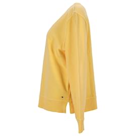 Tommy Hilfiger-Tommy Hilfiger Sweat-shirt coupe slim pour femme en coton jaune-Jaune