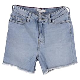 Tommy Hilfiger-Shorts femininos Rome Raw Hem cintura alta-Azul,Azul claro