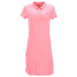 Tommy Hilfiger Vestido tipo polo de manga corta ajustado en algodón rosa para mujer Rosa