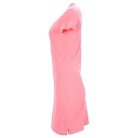 Tommy Hilfiger-Tommy Hilfiger Vestido tipo polo de manga corta ajustado en algodón rosa para mujer-Rosa