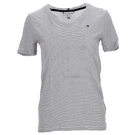 Tommy Hilfiger Camiseta de mezcla de lino a rayas para mujer Blanco