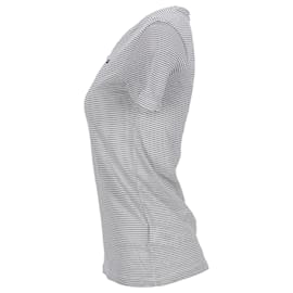 Tommy Hilfiger-Camiseta de mezcla de lino a rayas para mujer-Blanco