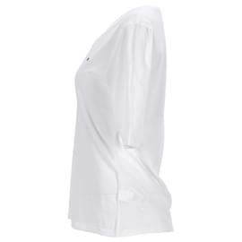 Tommy Hilfiger-T-shirt coupe slim à manches mi-longues Essentials pour femme-Blanc