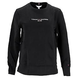 Tommy Hilfiger-Sweat-shirt essentiel en pur coton pour femme-Noir